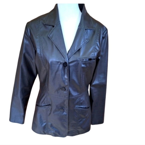 White Stag Jackets & Blazers - Women's Black Pleather Jacket
